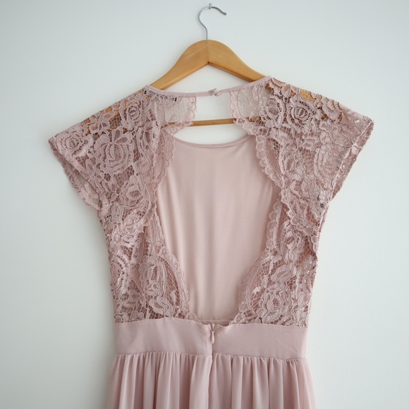 TFNC Bridesmaid Open Back Lace Maxi - Mink… - Picture 7 of 10